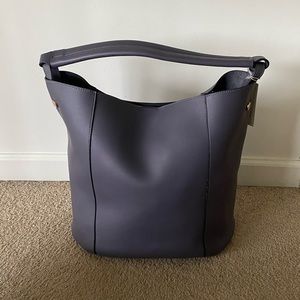 “A new day” plum color tote; NWT
